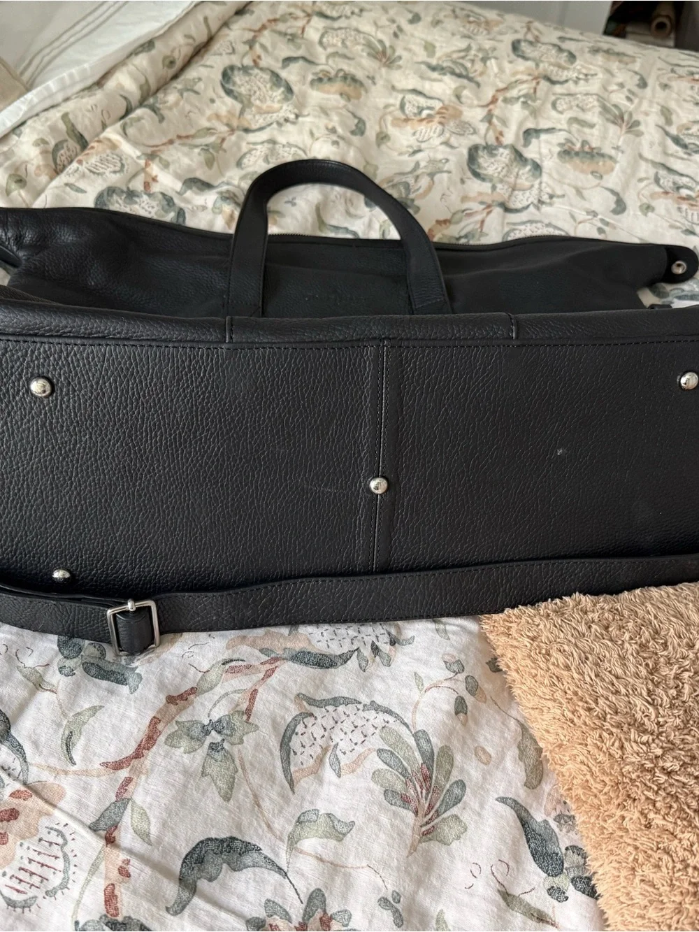 Cole Haan Black Leather Weekender Bag